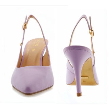 stiletto slingback em pele Parodi 8cm lilás