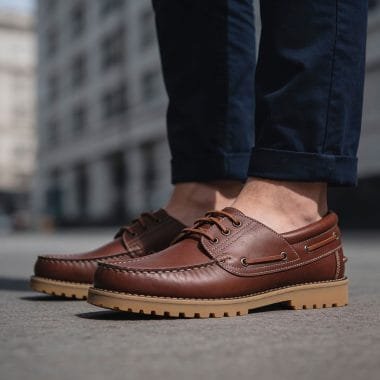 Sapato em pele castanho Infante Mariner homem estilo náutico