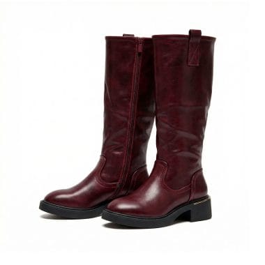 bota cano alto bordeaux senhora