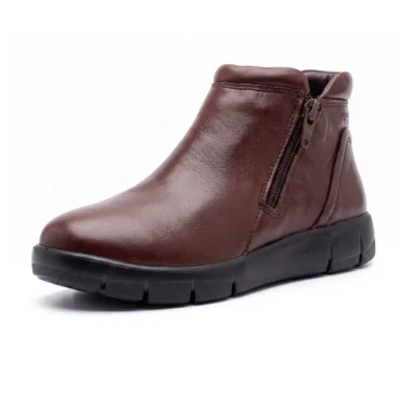 Sapato Pele Conforto Camport em pele genuína preta confortável e elegante para senhora
