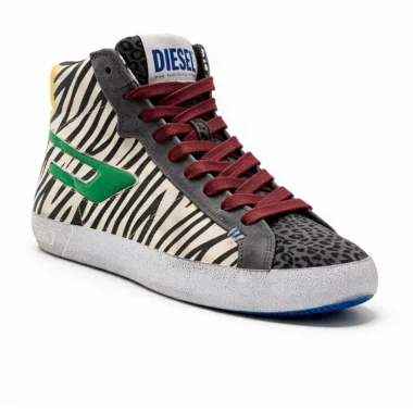 Diesel S-Leroji Mid sapatilha alta em pele multicolor
