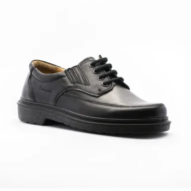 sapato homem elasticos camport em pele preta
