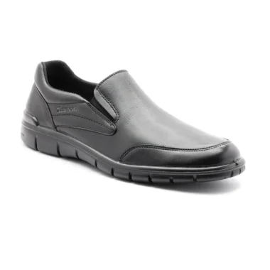 sapato slip on camport em pele preta