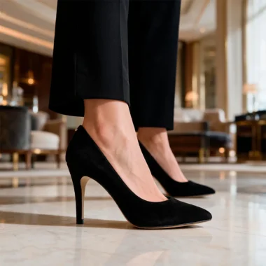Stiletto em pele nobuck Parodi com salto fino de 8 cm