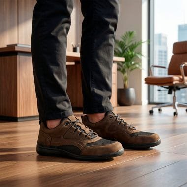 sapato conforto camport castanho homem