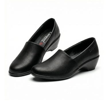 sabrina strech conforto camport pele preta, sabrina conforto senhora camport preta, detalhe lateral sabrina camport, sabrina confortável senhora uso diário