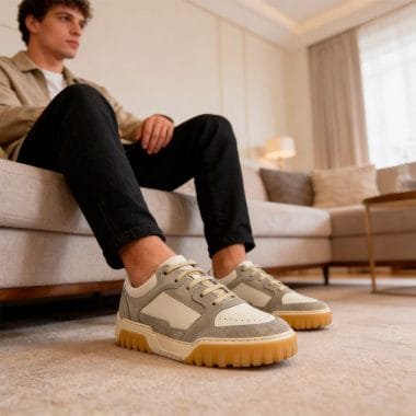 A sapatilha em pele Ushindi Riviera Grey homem foi desenvolvida para oferecer conforto superior aliado a um design contemporâneo e versátil.