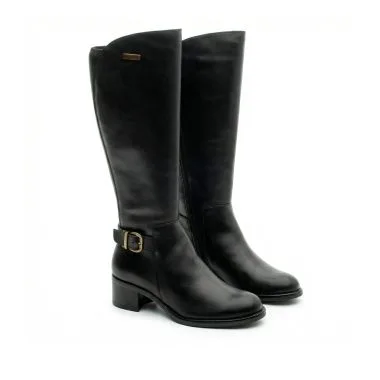 bota camport senhora em pele cano alto preta