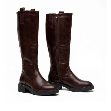 bota cano alto castanha senhora