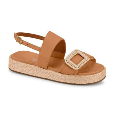 sandália plataforma palhinha bege vizzano senhora
