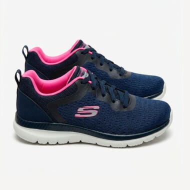 Sapatilhas Skechers Bountiful Quick Path mulher azul com palmilha Memory Foam