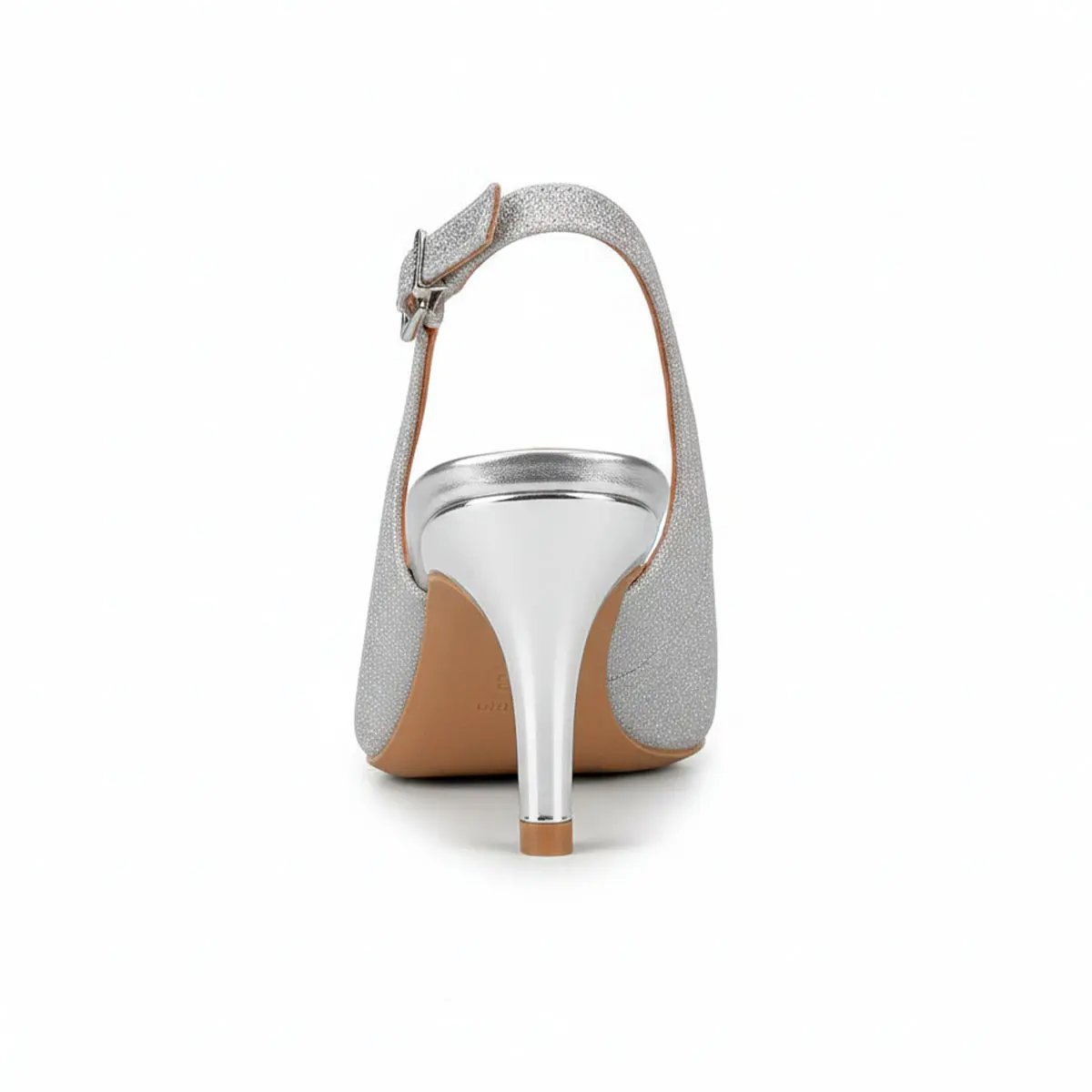 4JPG Slingback prateado Vizzano brilhante com salto médio elegante
