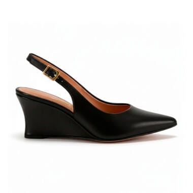 Sapato slingback cunha preto Vizzano elegante
