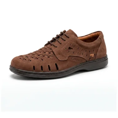 Sapato slip-on homem em pele Camport castanho confortável e respirável