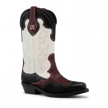 Botas texanas em pele para mulher Bandit Western bicolor Friday Mood