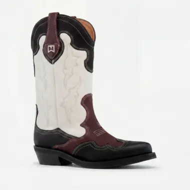 Botas texanas em pele para mulher Bandit Western bicolor Friday Mood