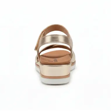 sandália conforto em pele acoped com palmilha removível e velcro