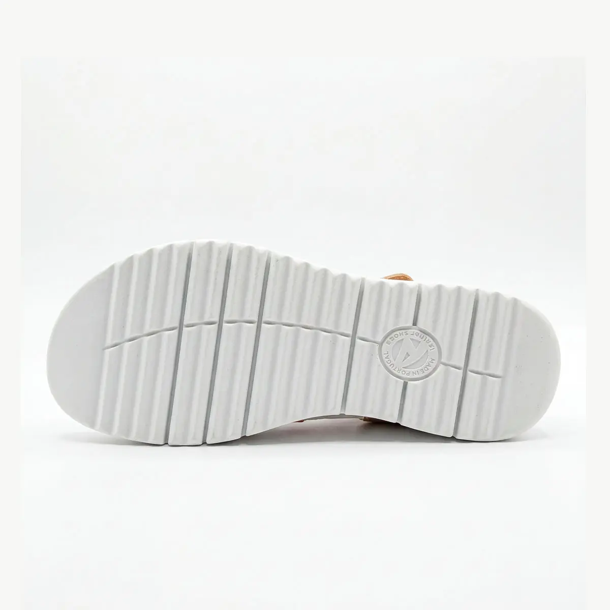 3jpg Sandália em pele conforto Acoped com tiras cruzadas dourado e palmilha removível com velcro