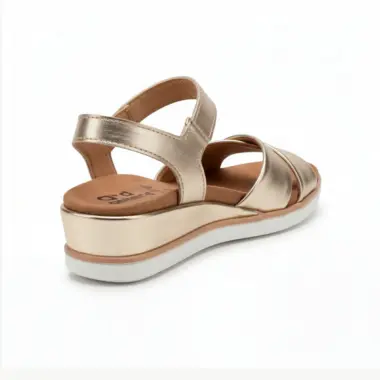 sandália conforto em pele acoped com palmilha removível e velcro