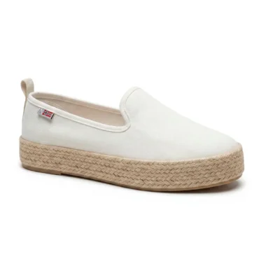 Vista lateral da Alpercata Slip-On Senhora Plataforma
