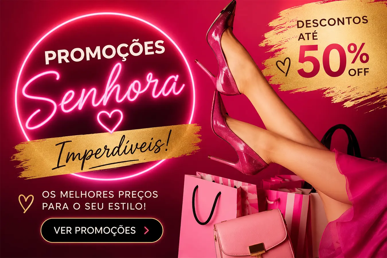 promoções senhora calçado e acessórios com descontos imperdíveis