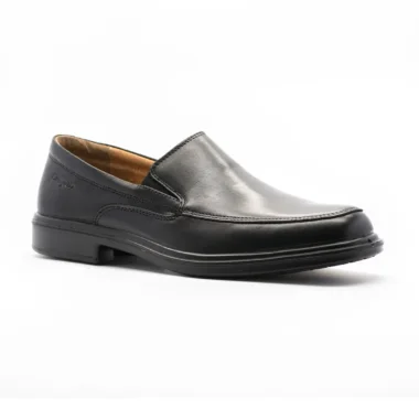 Sapato Conforto Homem Camport em Pele Preto modelo slip-on confortável