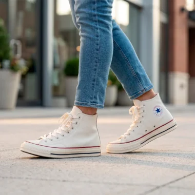 Converse Chuck Taylor All Star Leather branca em pele para homem