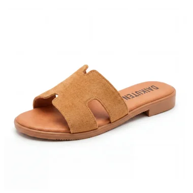 chinelo senhora pele camurça