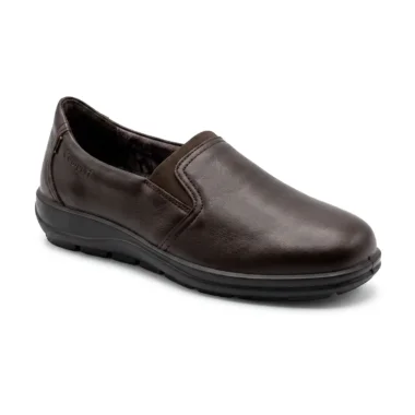 Sapato Pele Conforto Camport em pele genuína preta confortável e elegante para senhora