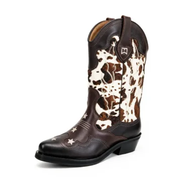 Rodeo Boot Friday Mood em pele e pelo natural