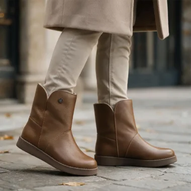Botas Tipo UGG Senhora Cravo & Canela Mila em pele