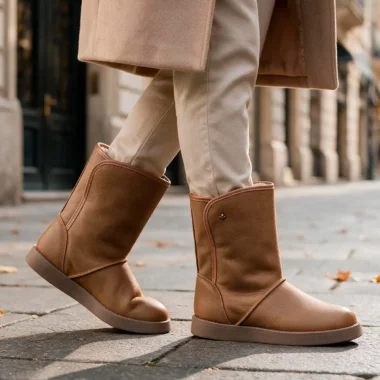 Botas Estilo UGG Senhora Cravo & Canela Cano Médio Resistentes à Água