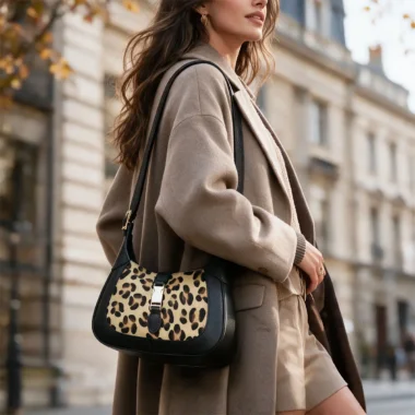 Carteira em Pele com Pelo Animal Print