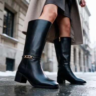 Mulher com Bota Parodi Sunshine Emma Cano Alto em Pele