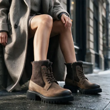Bota Derby Camport Senhora em pele com pelo interior